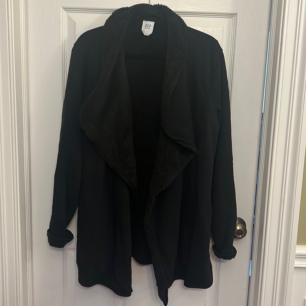 Gap Maternity Black Reversible Top/ Over Coat Size L